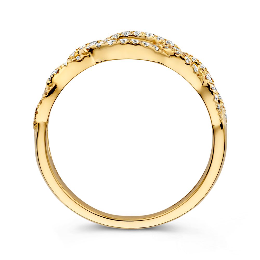 Bague en Or Jaune Élégante avec Diamants Étincelants – Or 14 Carats et 0,28 Carat de Diamant