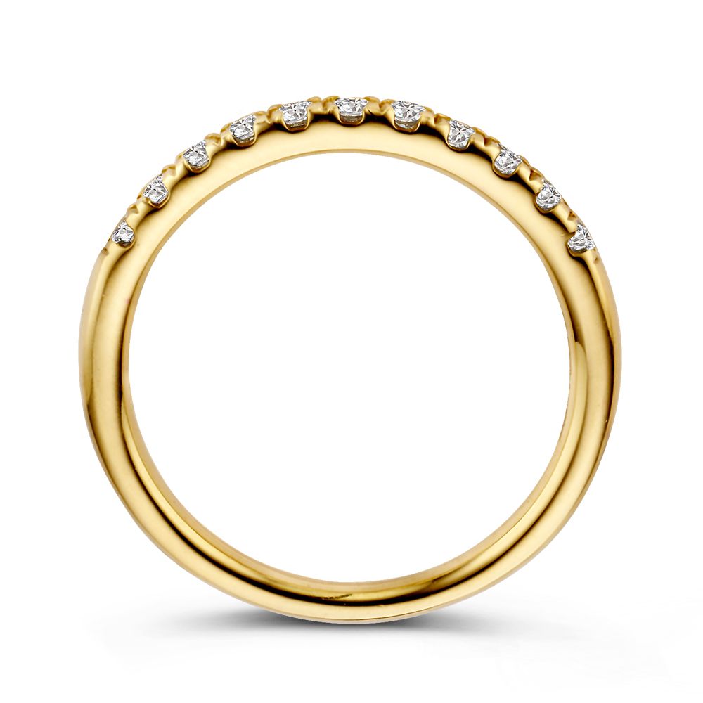 Bague en Or Jaune Élégante avec 11 Diamants – Or 14 Carats