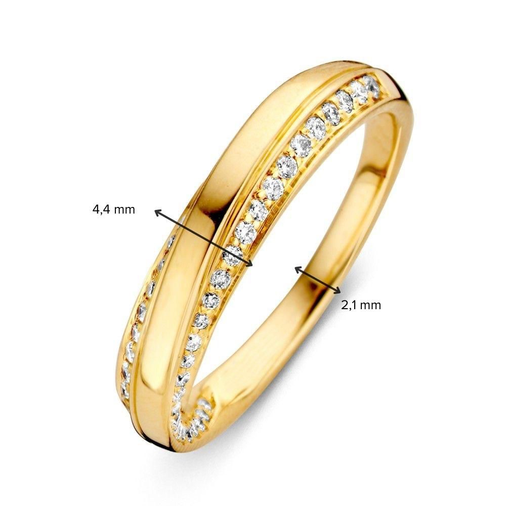 Bague Élégante en Or Jaune avec Diamant – Or 14 Carats, 0.32ct Brillant