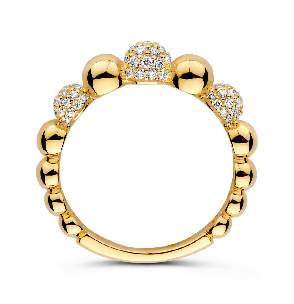 Bague Élégante en Or Jaune avec Diamants – Or 14 Carats, 0.42ct Diamants