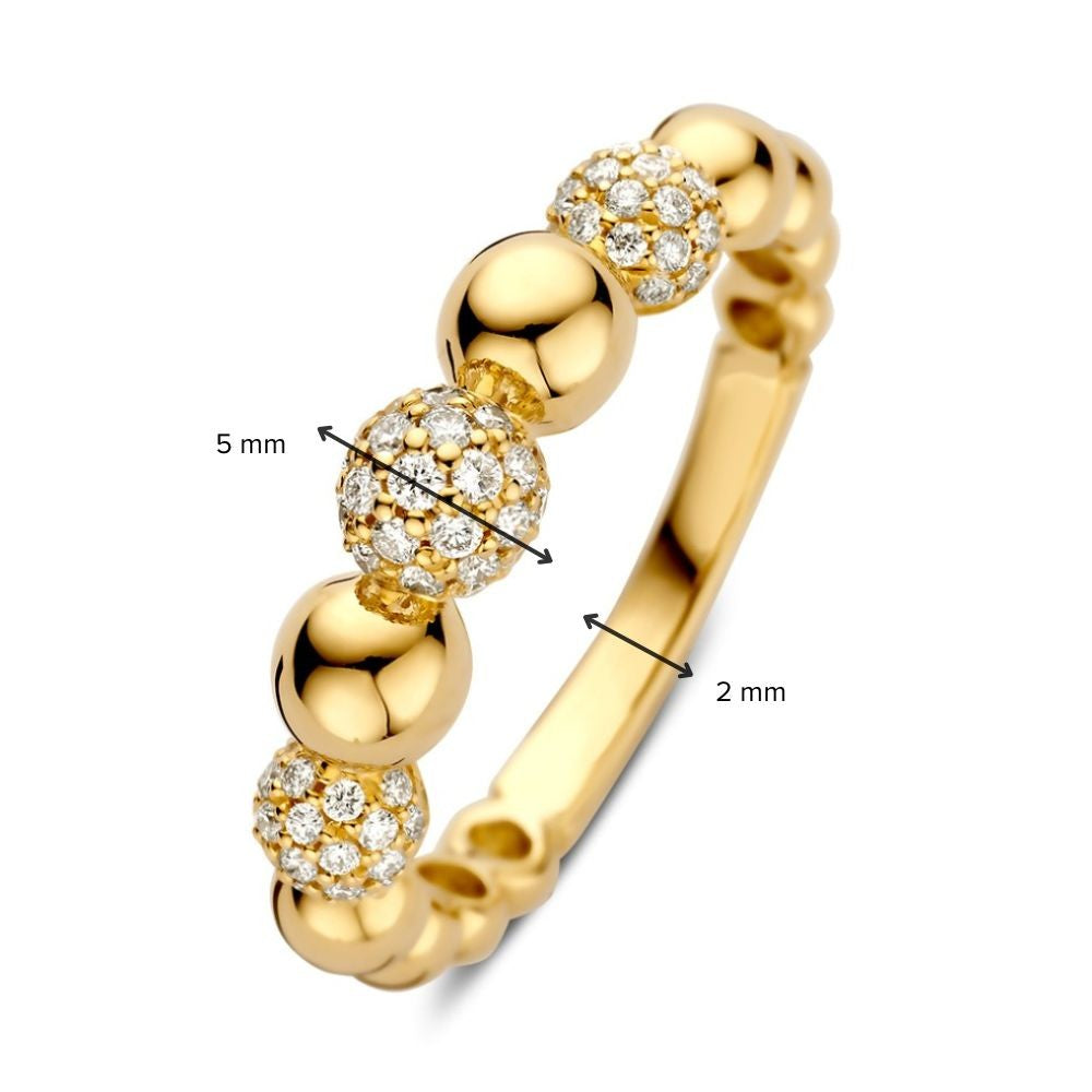 Bague Élégante en Or Jaune avec Diamants – Or 14 Carats, 0.42ct Diamants