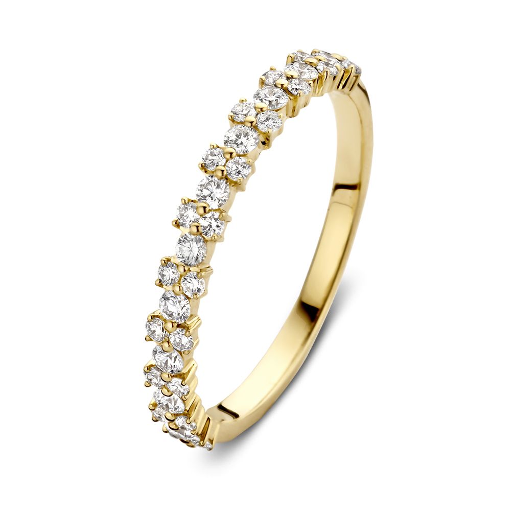 Bague en or jaune élégant avec diamants, 14 carats, ornée de 0,43 ct de diamants.
