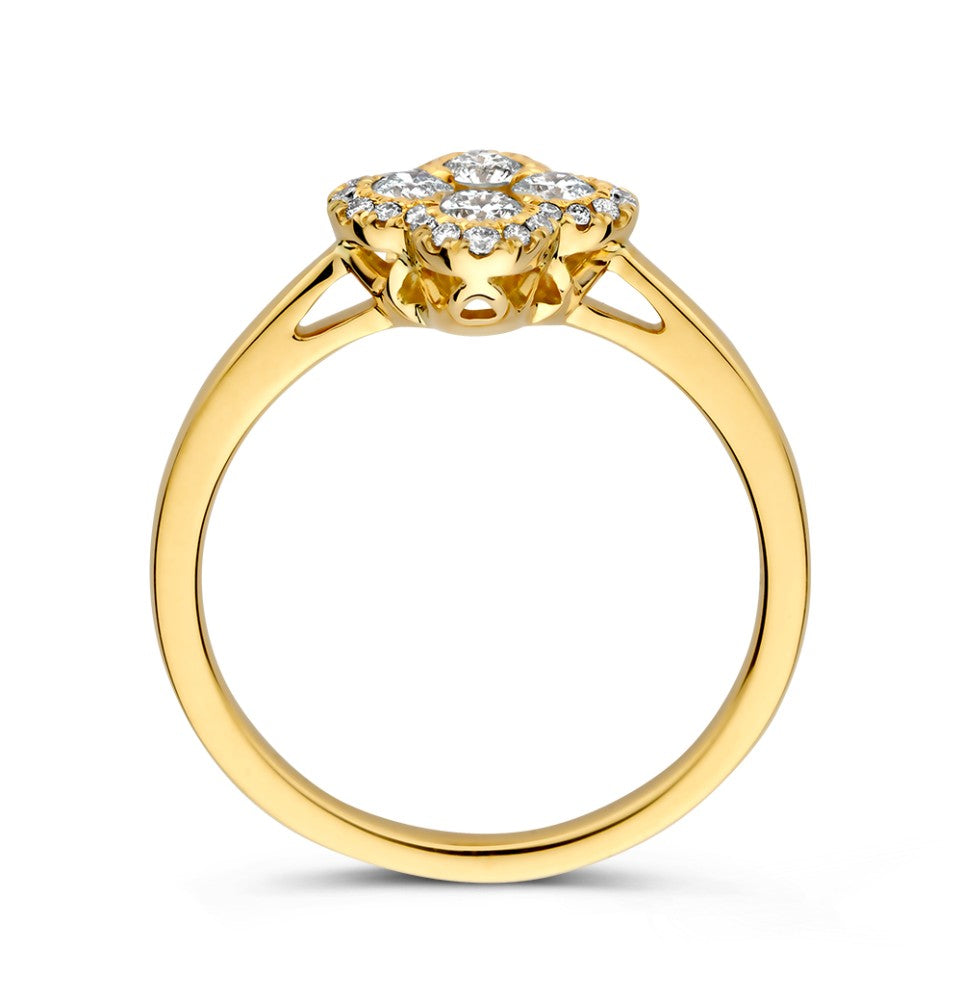 Bague or jaune brillant 0.48 crt.