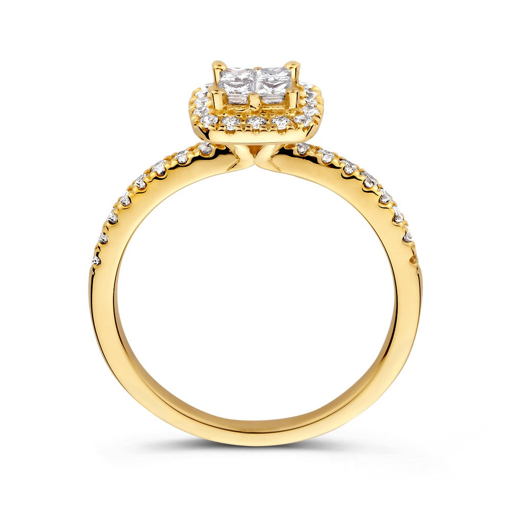 Bague or jaune brillant 0.58 crt.
