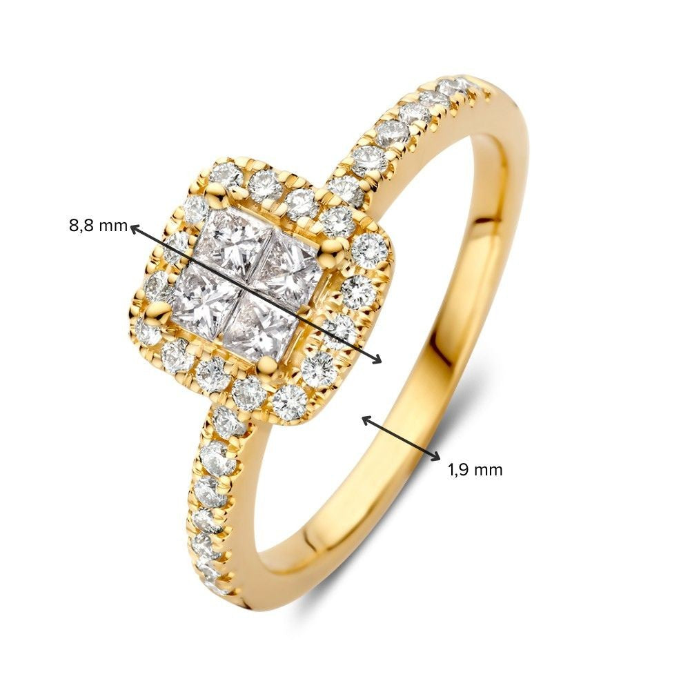 Bague or jaune brillant 0.58 crt.