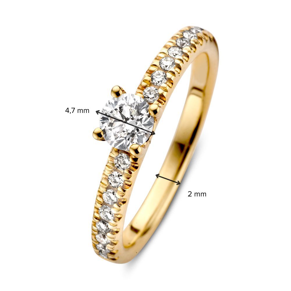 Bague Élégante en Or Jaune avec Diamant Brillant – 14 Carats 0.59 crt.