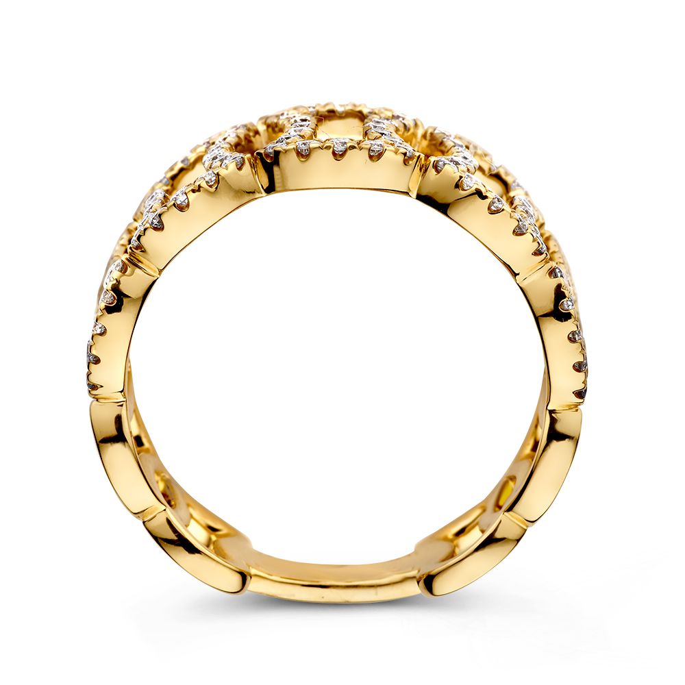 Bague en Or Jaune Unique avec des Diamants Étincelants – 14 Carats 0.65 crt.