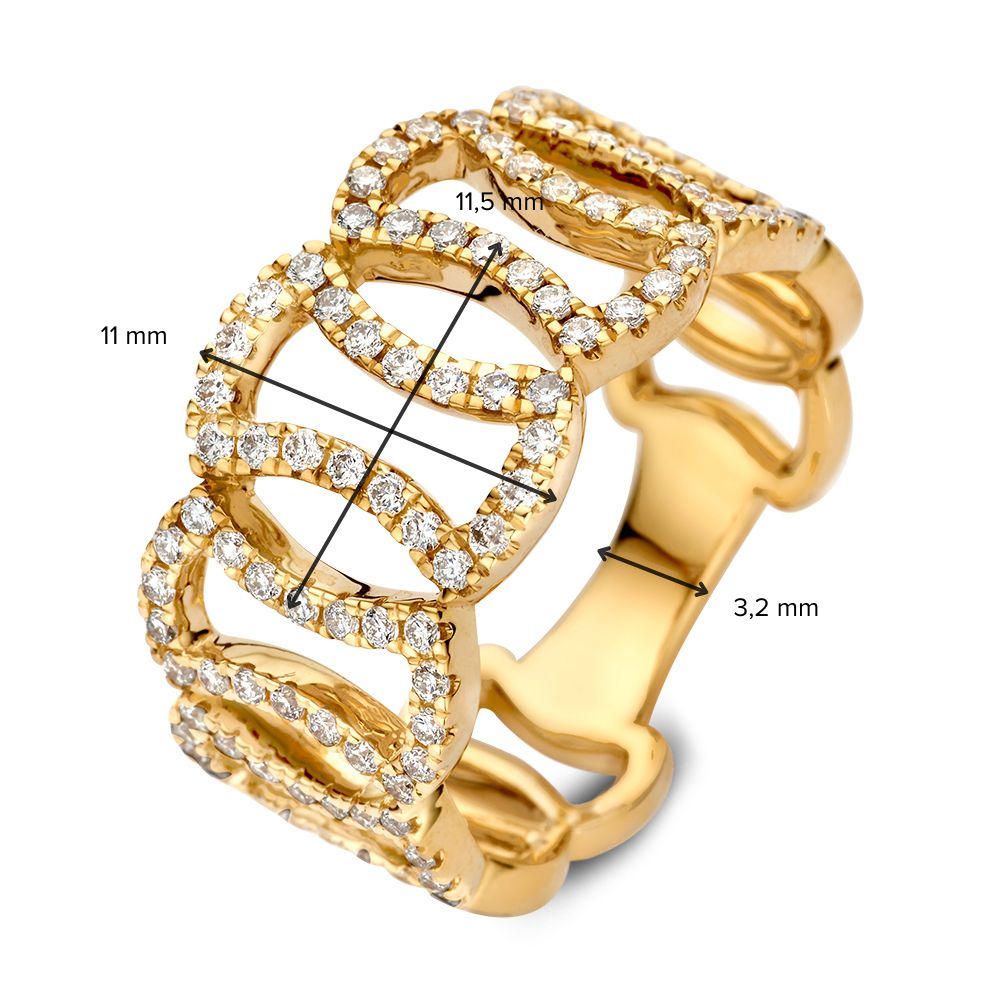 Bague en Or Jaune Unique avec des Diamants Étincelants – 14 Carats 0.65 crt.