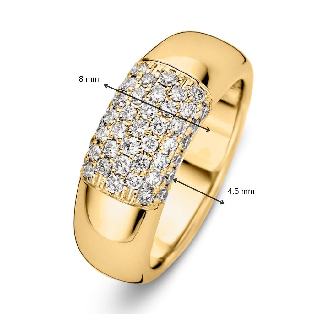 Bague en or jaune élégant avec diamant de 0,70 carat de poids total en diamant