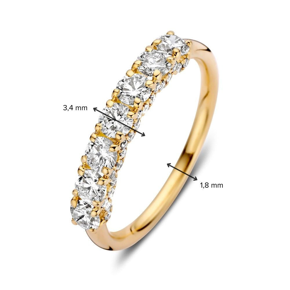 Bague en Or Jaune avec Diamants – Élégance en Or Jaune 1.12 crt.