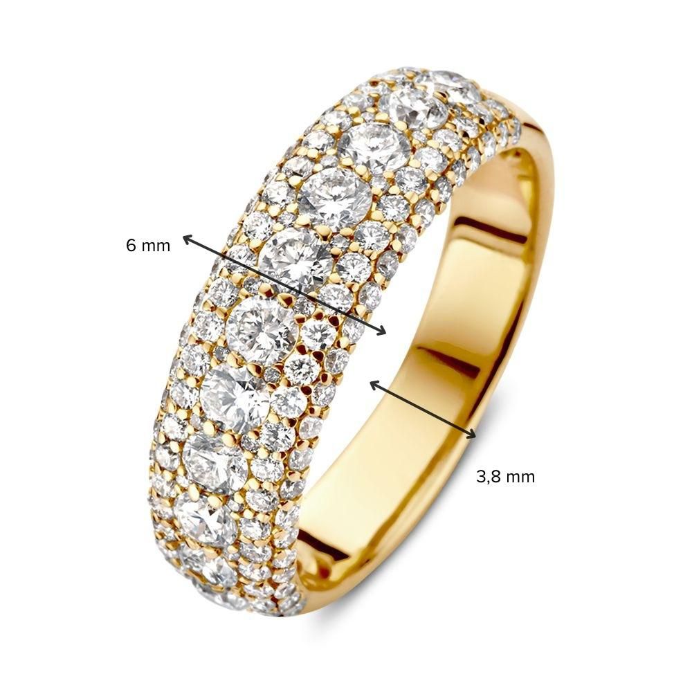 Bague en Or Jaune Exclusif avec Diamants en Sertissage Épuré 1.44 crt.