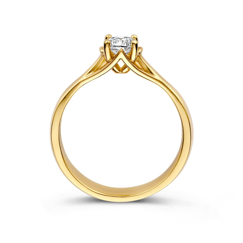 Bague en or jaune avec diamant lab-grown de 0,50 carat – élégance dans sa forme la plus pure 0.50 crt.