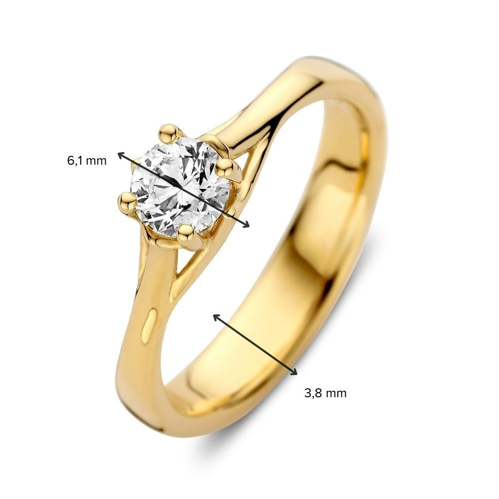 Bague en or jaune avec diamant lab-grown de 0,50 carat – élégance dans sa forme la plus pure 0.50 crt.