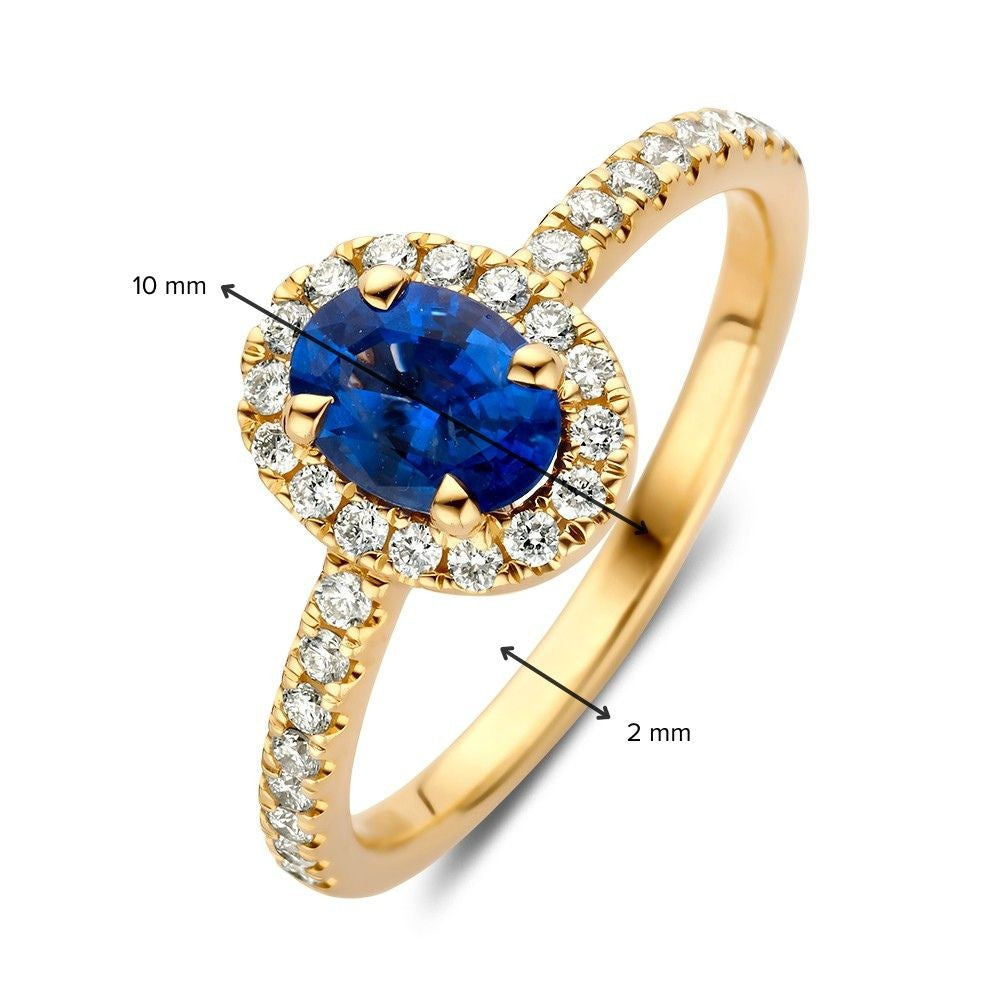 Bague or jaune brillant + saphir