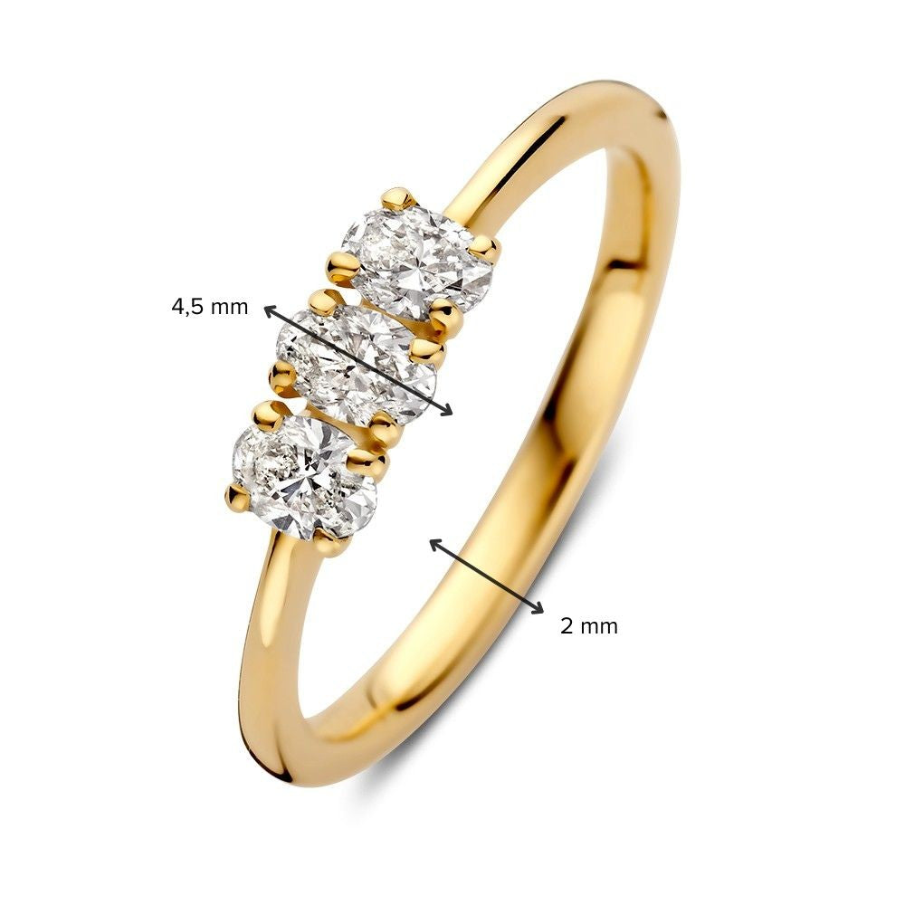 Bague or jaune diamant 0.54 crt.