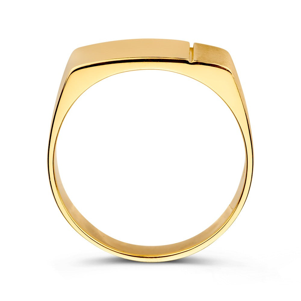 Bague en or jaune plaqué avec finition mate et polie - Bague robuste et élégante pour homme