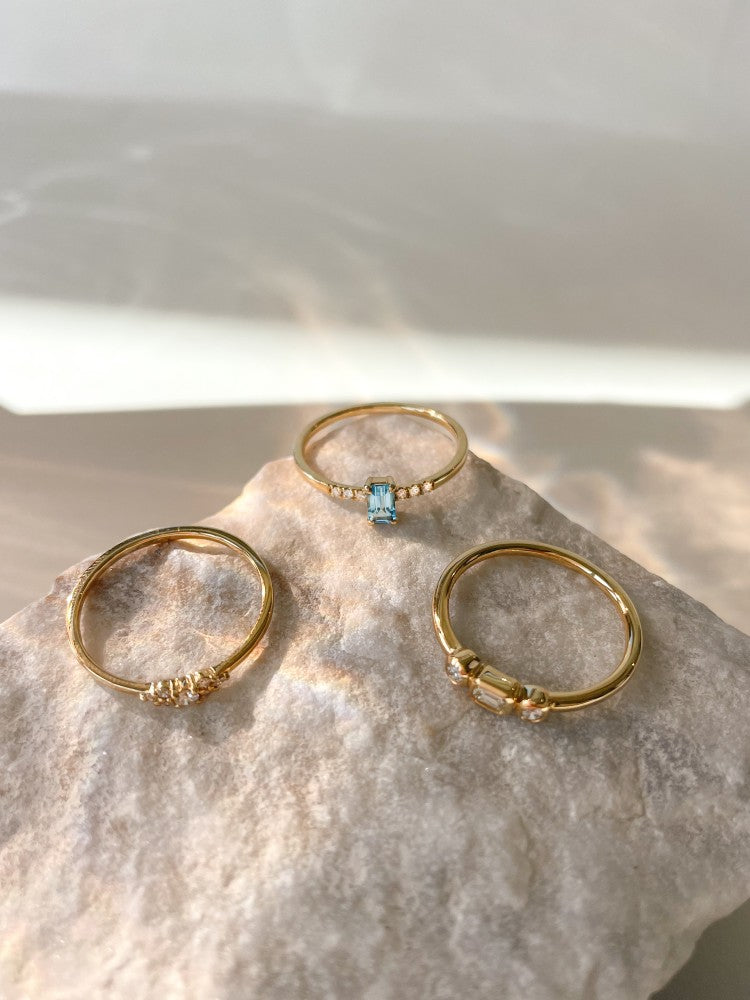 Bague or jaune topaze + diamant