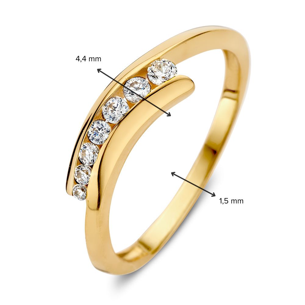 Bague en or jaune avec zircones - Élégance dans chaque détail
