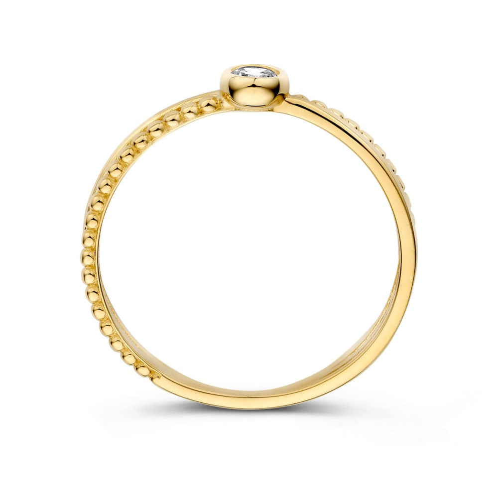 Bague or jaune zircone