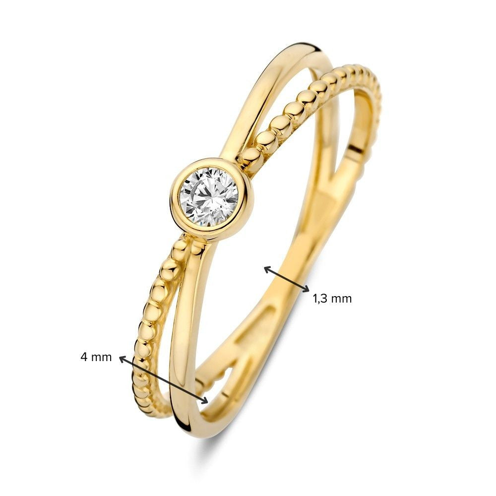 Bague or jaune zircone