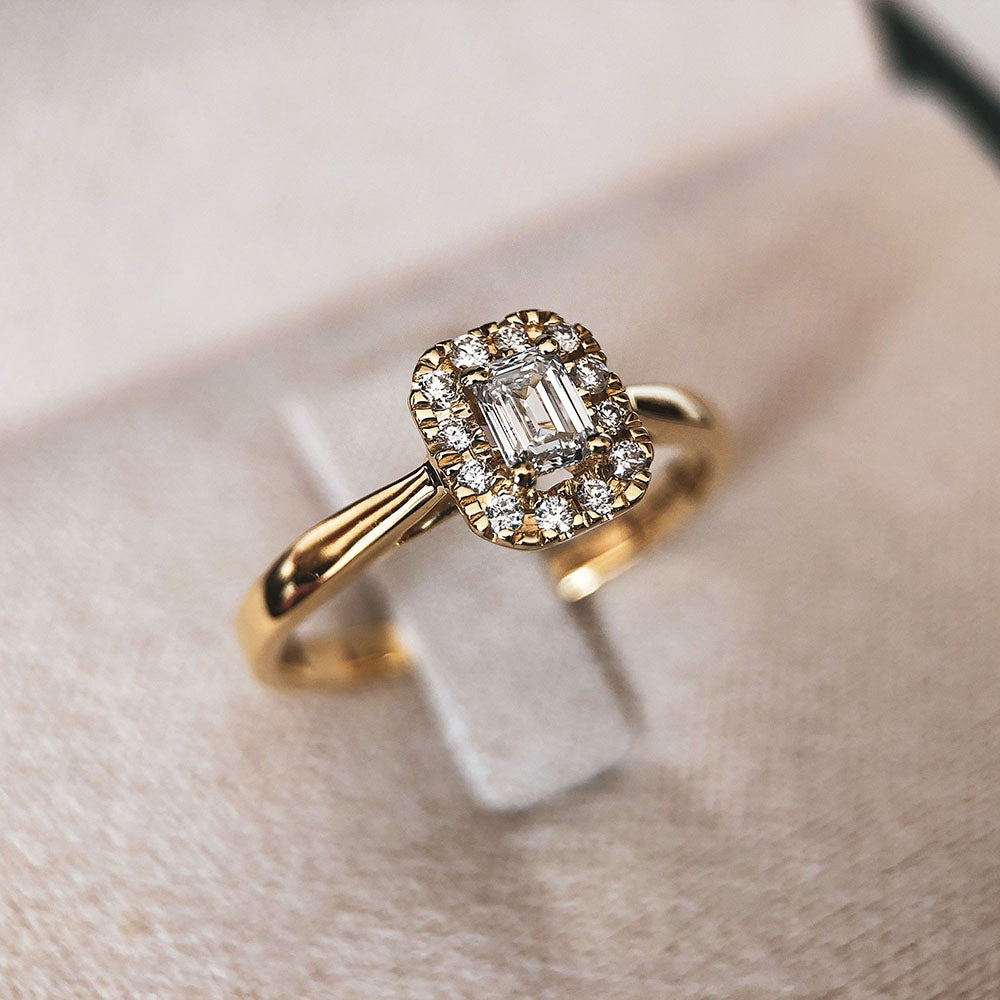Bague Ivy 0,30 crt. or jaune
