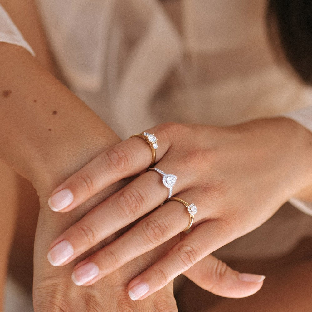Bague Ivy 0,30 crt. or jaune