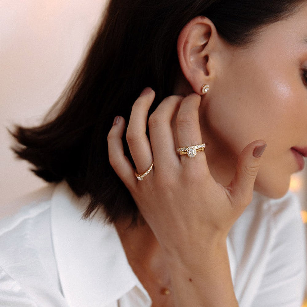 Bague Ivy 0,66 crt. or blanc
