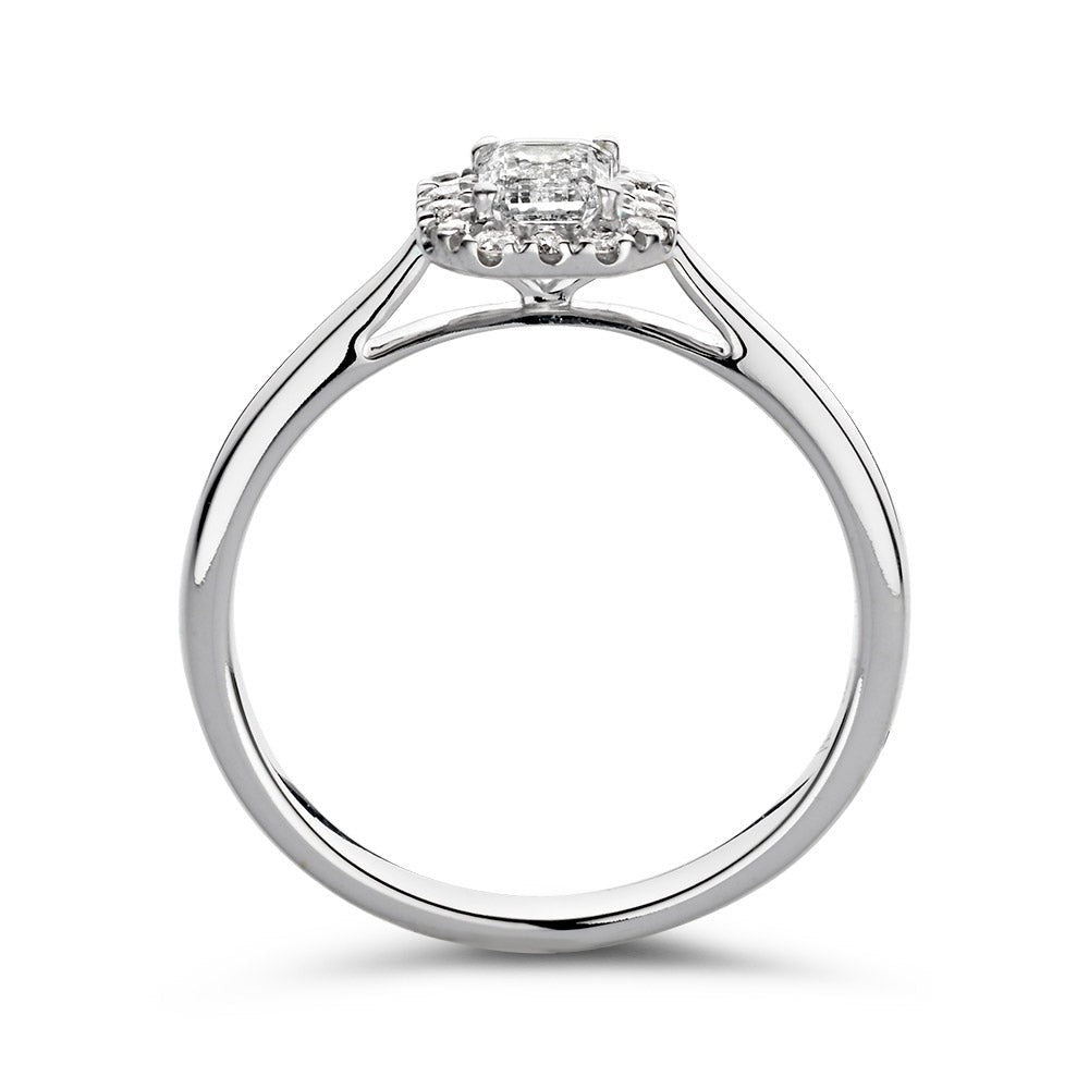 Bague Ivy 0,66 crt. or blanc