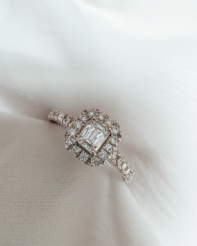 Bague Ivy royal 0,50 crt. or blanc