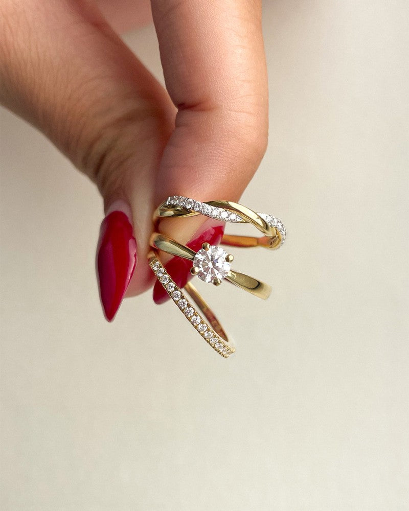 Bague Jackie 0,15 crt. or jaune