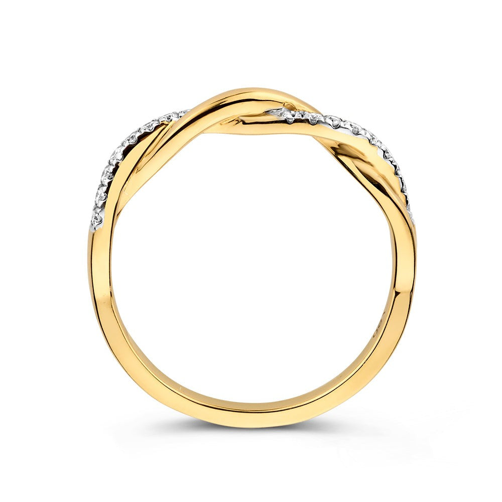 Bague Jackie 0,15 crt. or jaune