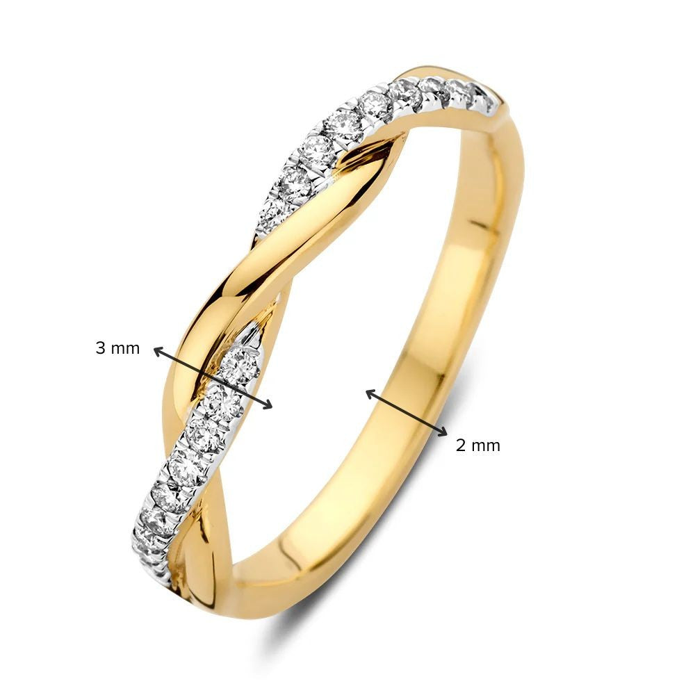 Bague Jackie 0,15 crt. or jaune