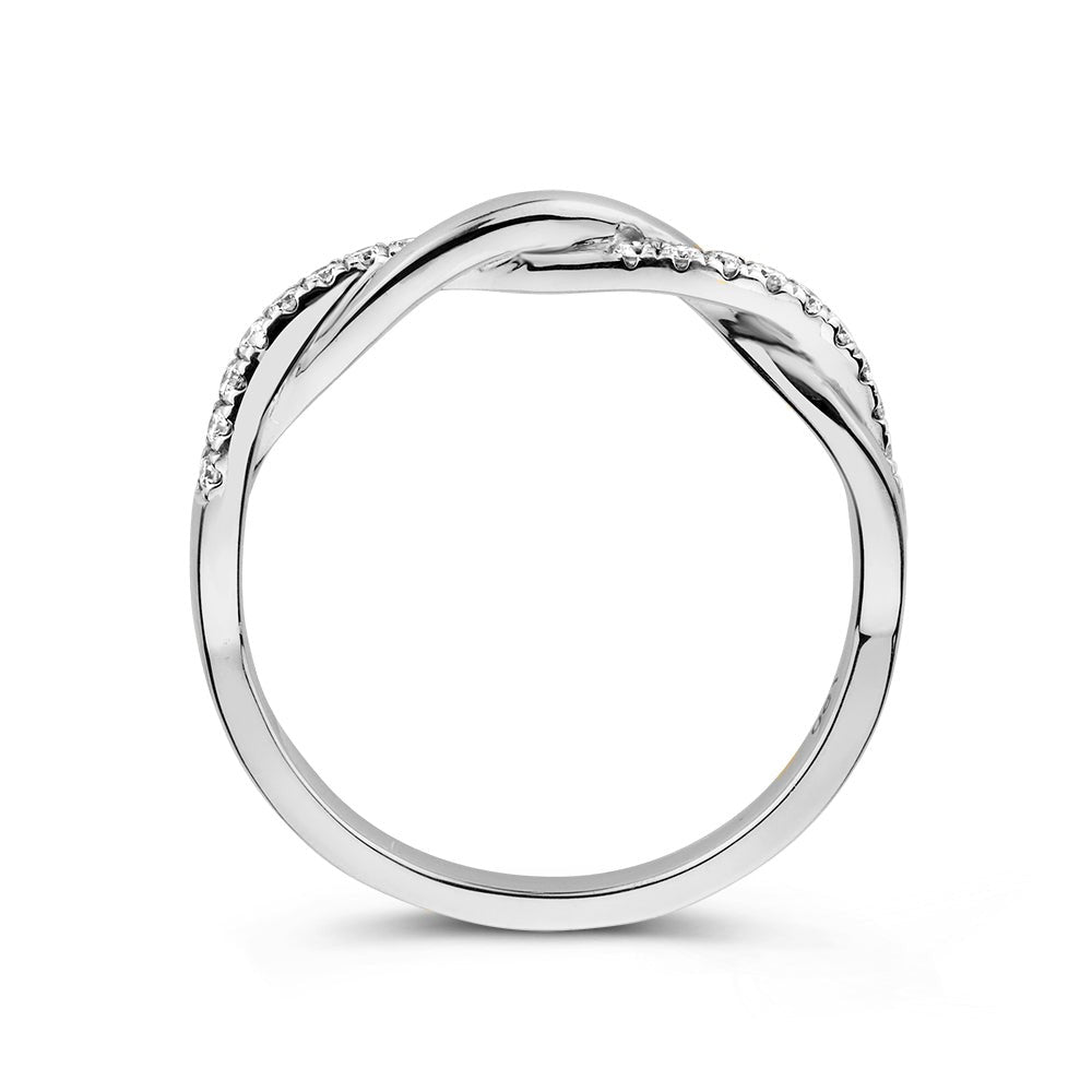 Bague Jackie 0,15 crt. or blanc