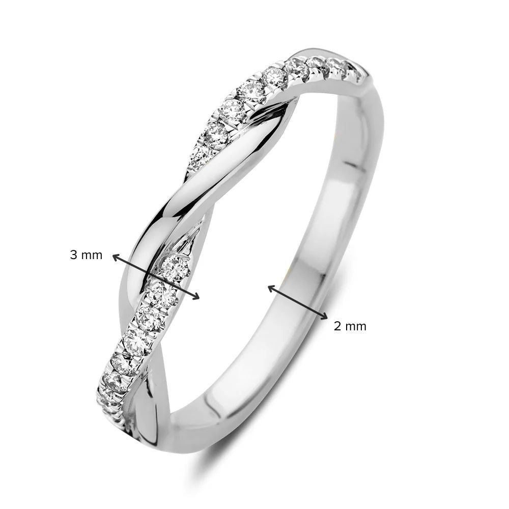 Bague Jackie 0,15 crt. or blanc