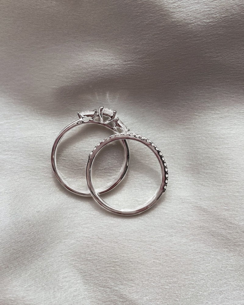 Bague Lize 0,90 crt. or blanc