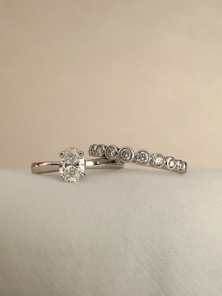 Bague Luna 0,31 crt. or blanc