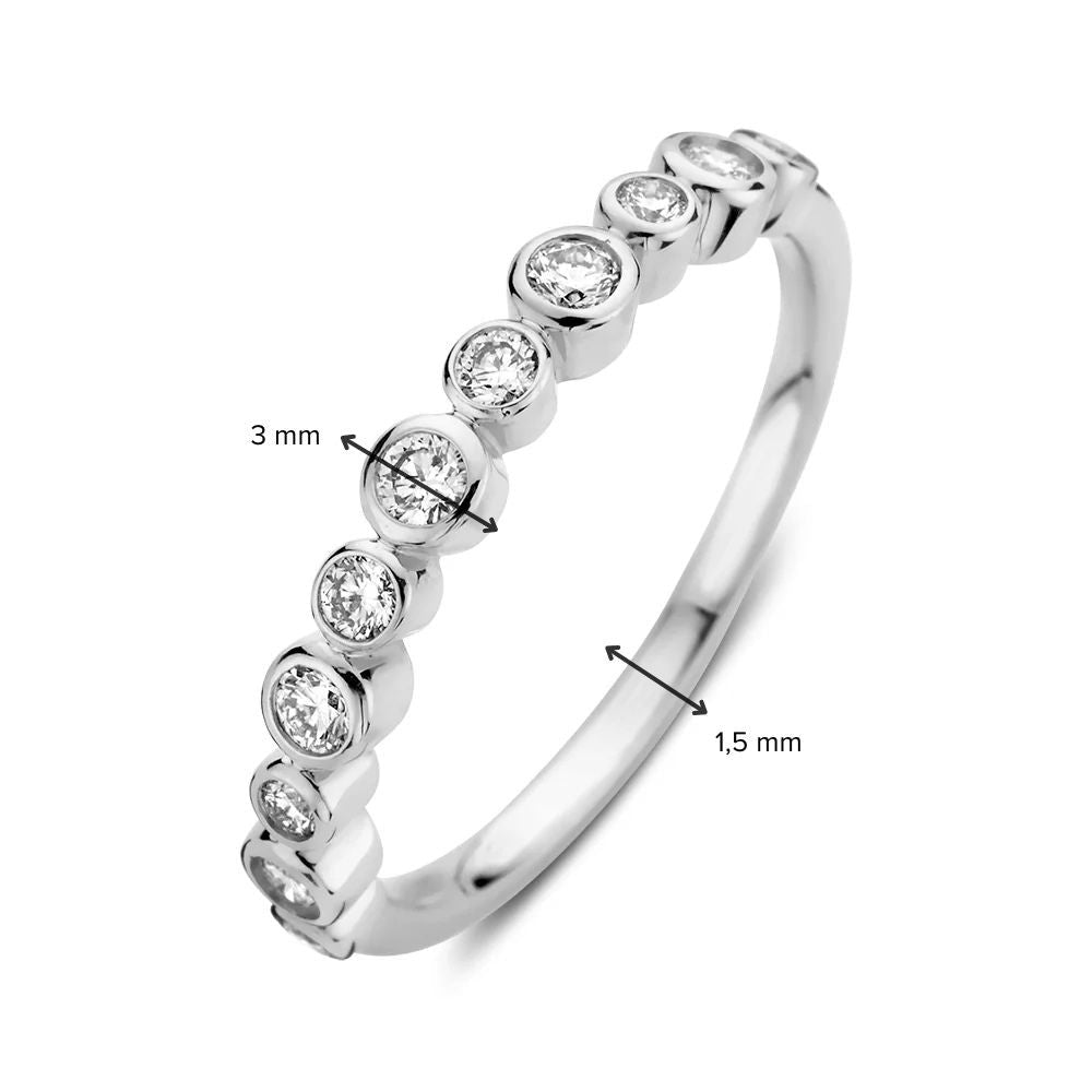 Bague Luna 0,31 crt. or blanc
