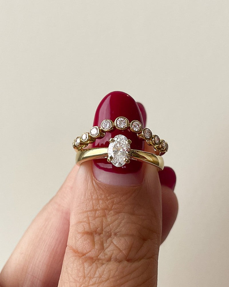 Bague Luna wave 0,26 crt. or jaune