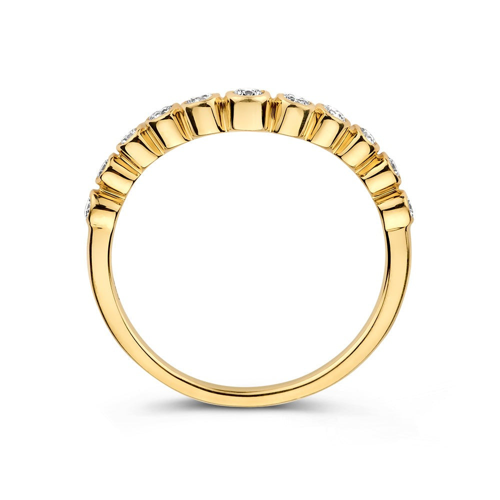 Bague Luna wave 0,26 crt. or jaune