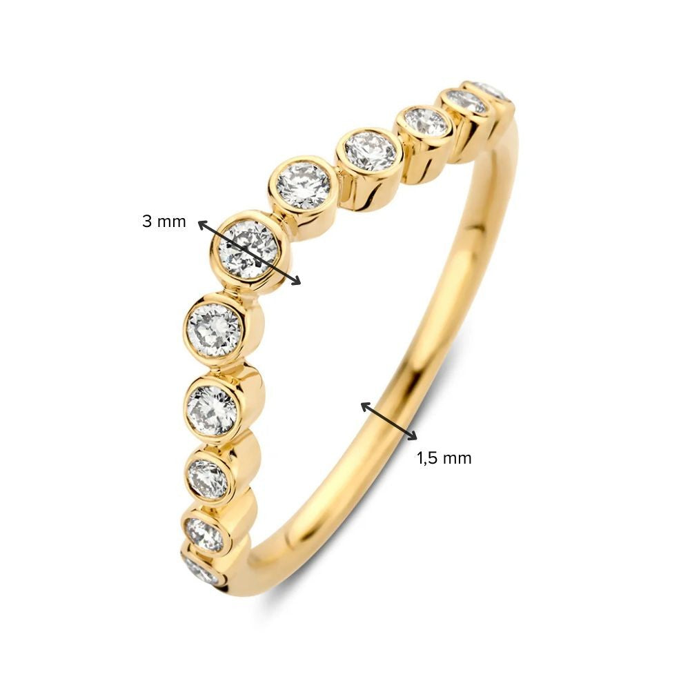 Bague Luna wave 0,26 crt. or jaune