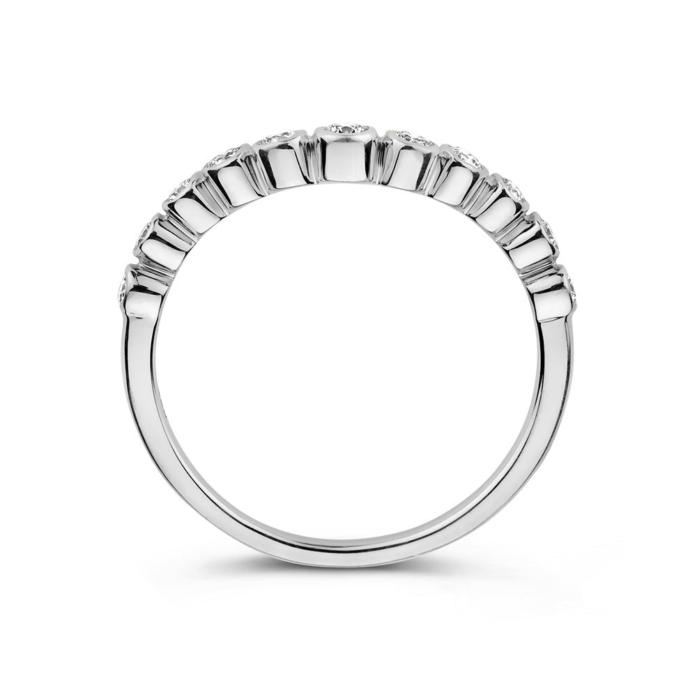 Bague Luna wave 0,26 crt. or blanc