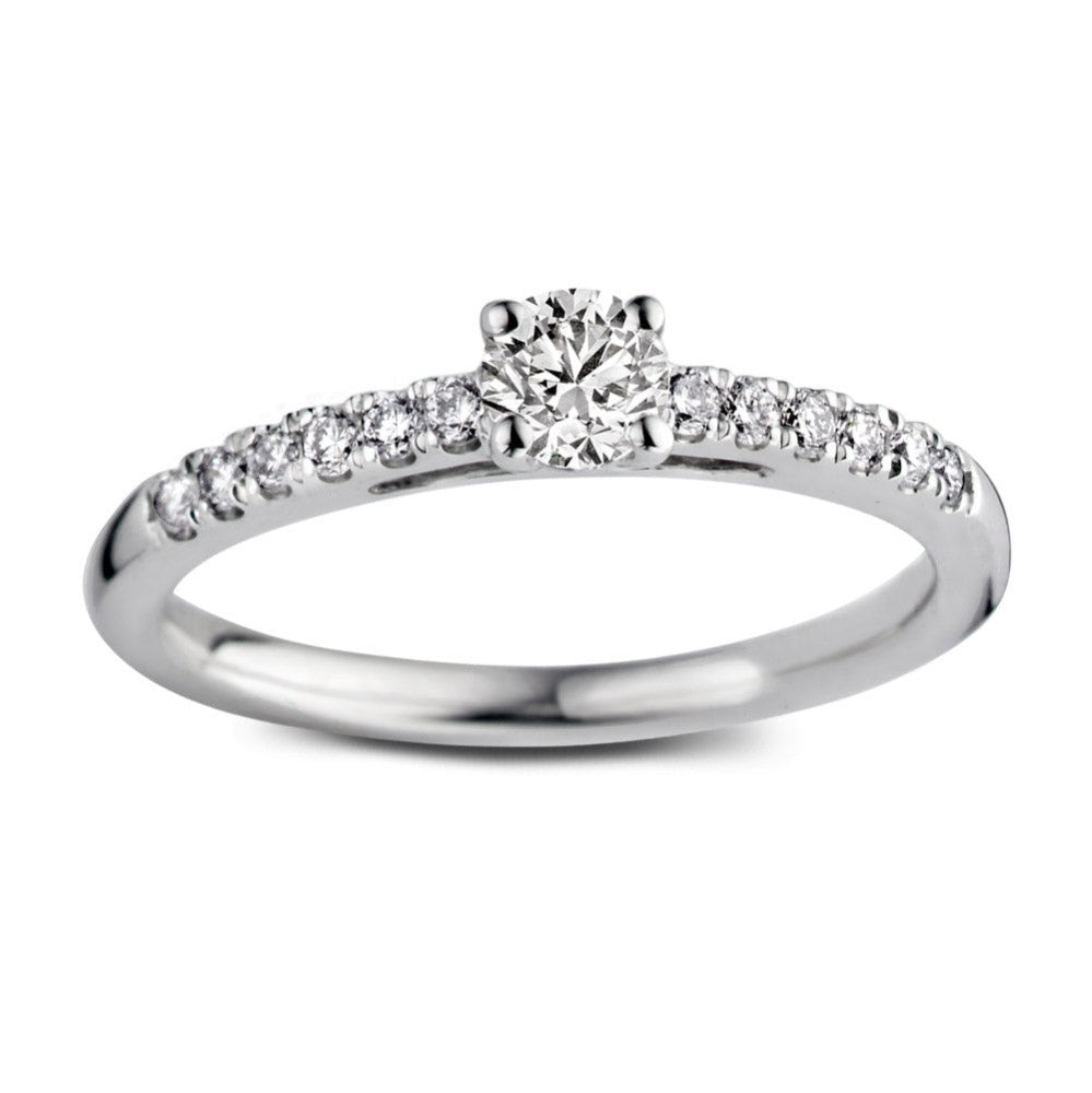 Bague Mary 0,50 crt. or blanc