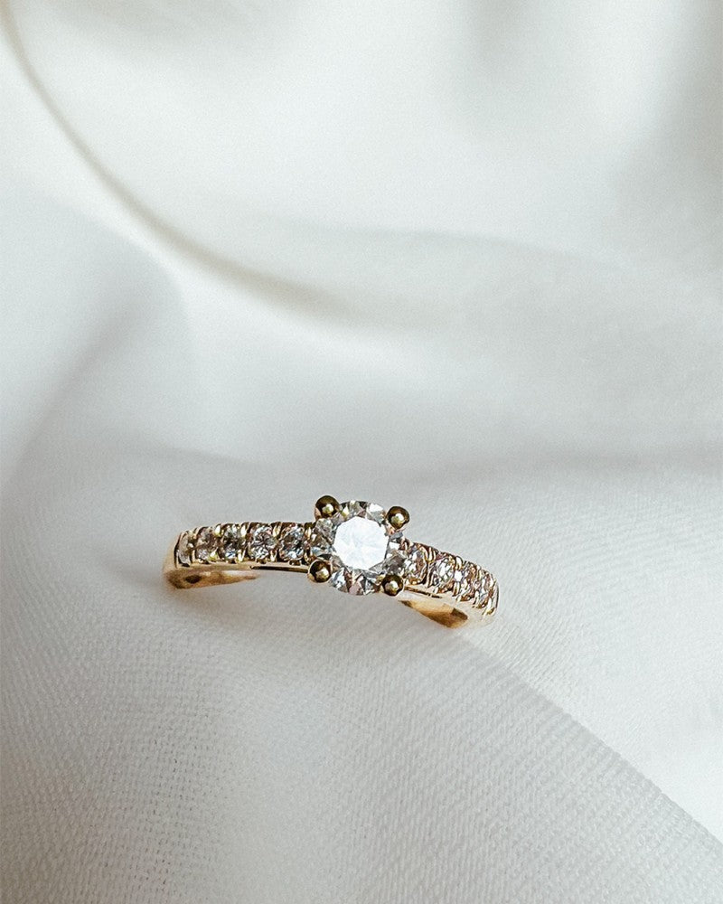 Bague Mary 0,80 crt. or jaune