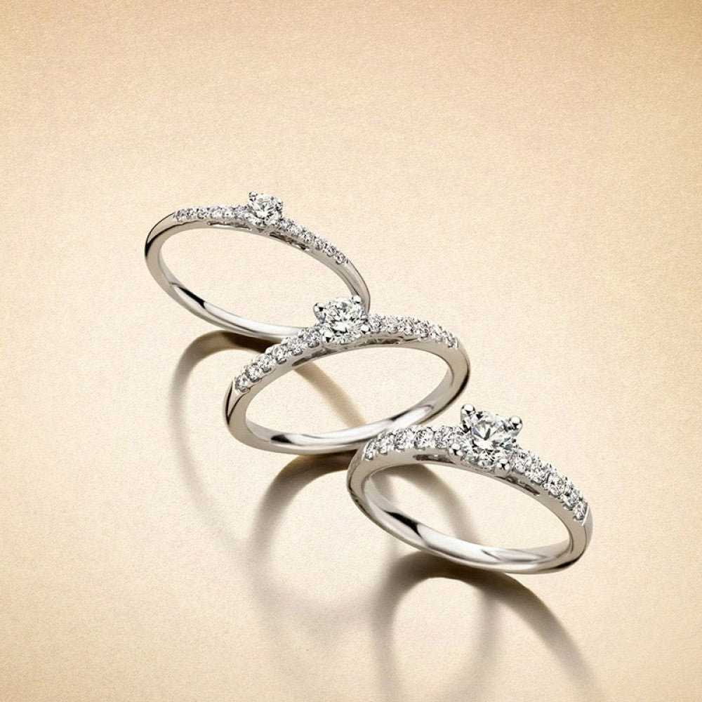 Bague Mary 0,80 crt. or blanc
