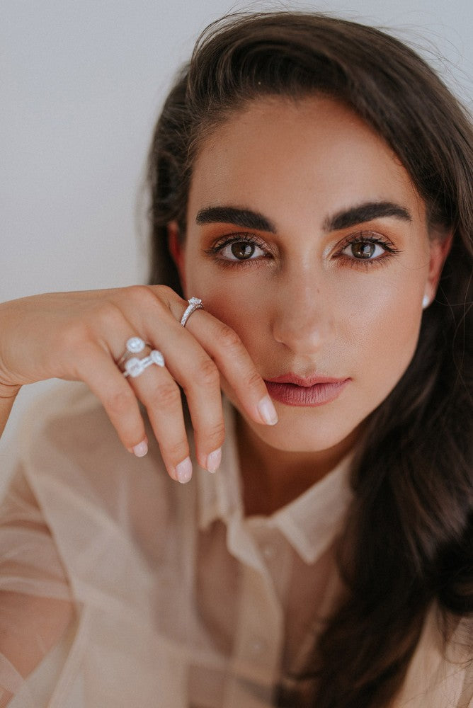 Bague Mary 0,80 crt. or blanc