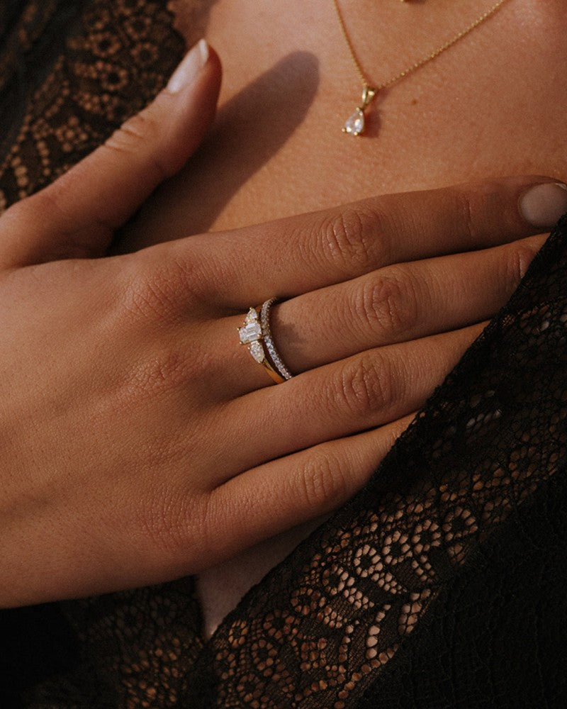 Bague Millie 0,20 crt. or blanc