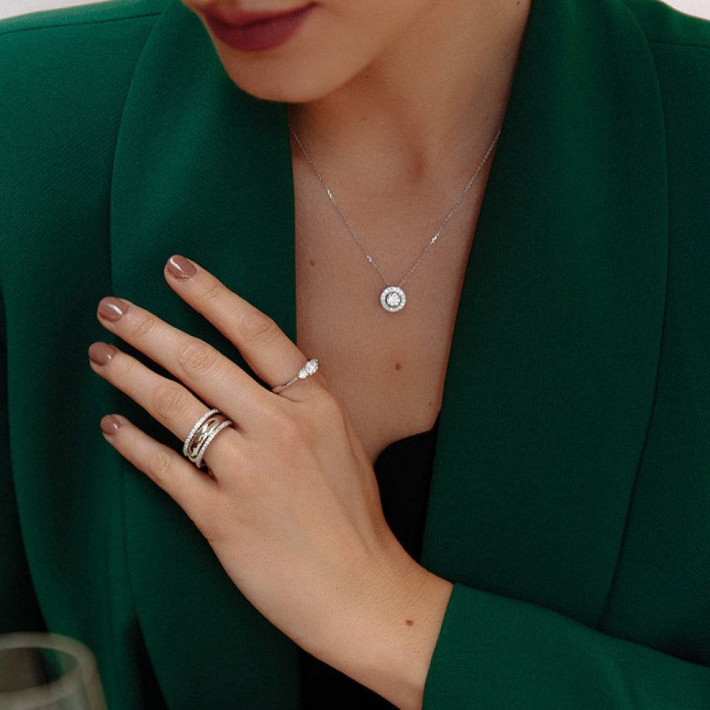 Bague Millie 0,20 crt. or blanc