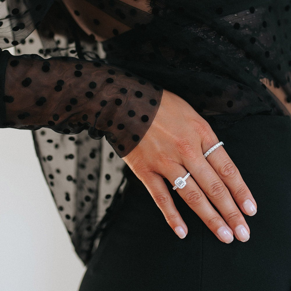 Bague Millie 0,44 crt. or blanc