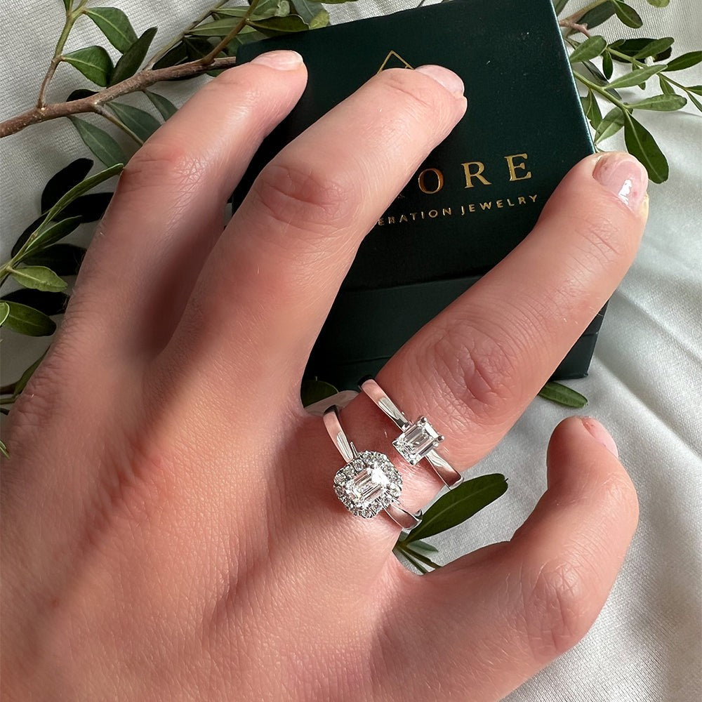 Bague Nora 0,50 crt. or blanc