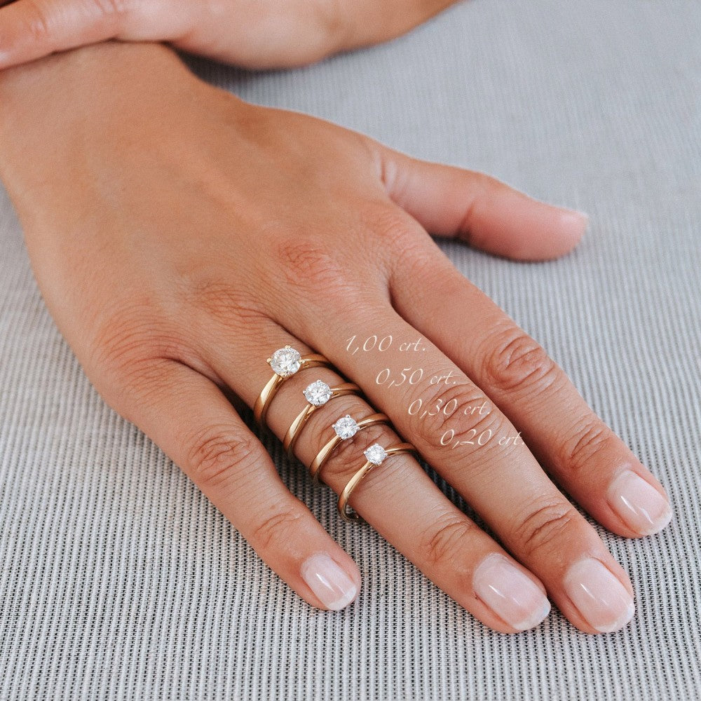 Bague Olivia 0,20 crt. or blanc
